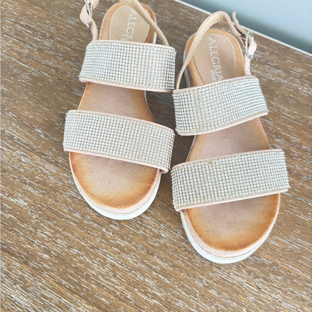 Alegria Sparkling Beige Sandals little girls